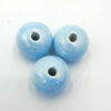 Keramieken kralen licht blauw 16x14mm met glans