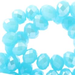 Top Facet kralen 6x4 mm disc Aqua bohemica-pearl diamond coating