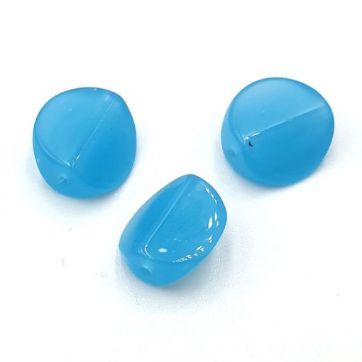 Glaskralen opaal blauw 10mm