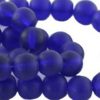 Glaskralen Kobalt blauw mat 8mm