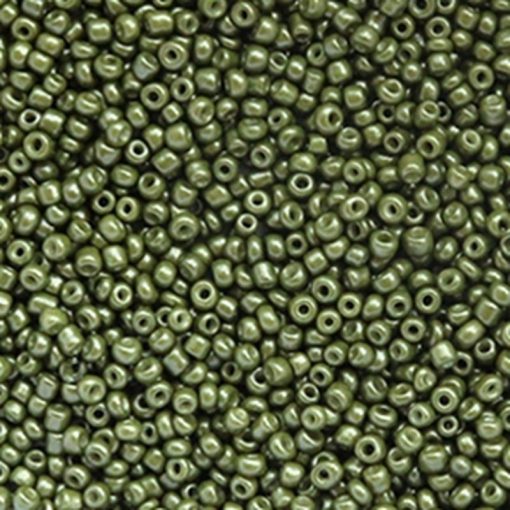 Glaskralen rocailles 12/0 (2mm) Moss Green