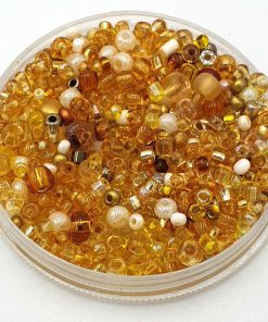 Glaskralen rocaillesmix (1-3mm) Goud