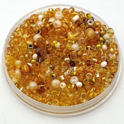 Glaskralen rocaillesmix (1-3mm) Goud