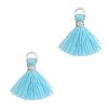 Kwastjes 1cm Zilver-Bambino blue