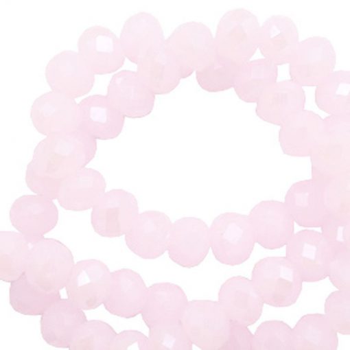 Top Facet kralen 6x4mm disc light orchid pink-pearl shine coating