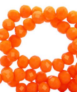 Top Facet kralen 6x4 mm disc Emberglow orange-pearl shine coating