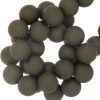 8mm acryl kralen matt Dark Olive green