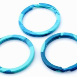Metalen sleutelhanger ring blauw