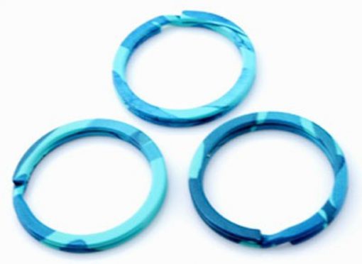 Metalen sleutelhanger ring blauw