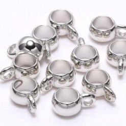 Kraal met oog 6mm zilver