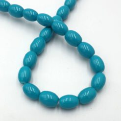 Glaskralen ovaal turquoise groen 8x10mm