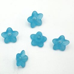 Acryl kraal bloem turquoise 7x10mm