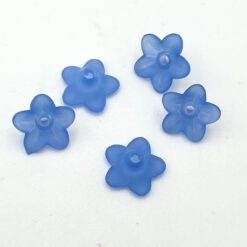 Acryl kraal bloem blauw 7x10mm