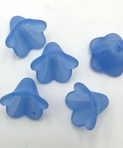 Acryl kraal bloem blauw 12x15mm