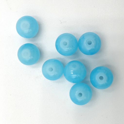 Glaskralen blauw Turquoise aqua opaal 8mm