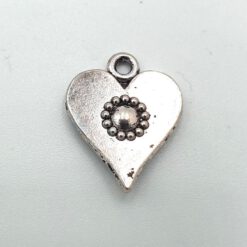 Bedel hartje antiek zilver (20x15mm)