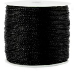 Metallic macramé draad 0.5mm zwart