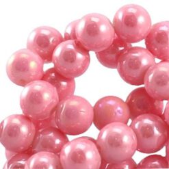 Diamond coated glaskralen roze