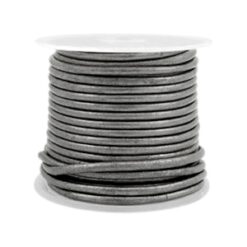 DQ leer rond 2 mm Horizon grey metallic