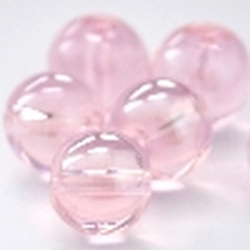 Glaskralen Licht roze met glans 10mm