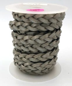 Plat gevlochten 12mm DQ Zilvergrijs metalic