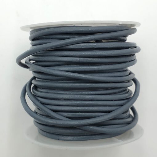 DQ leer rond 2mm Gray blue