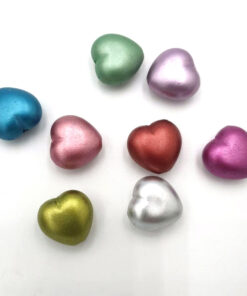 Acryl hartje metalic 13x13mm