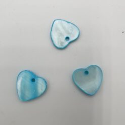 Schelp kralen hartje Turquoise 14x14mm