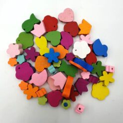 Kleurige houten kinderkralen in diverse vormen