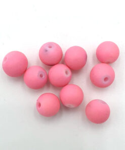 Glaskralen Roze rubberr coated 8mm