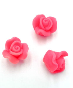 Fimo kraal roos Roze fluor 10mm