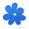 Houten bedel Bloem 23x23mm Blauw