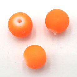 Rubber gecoate glaskralen Oranje Neon 10mm