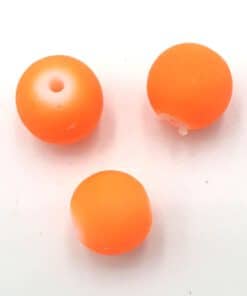 Rubber gecoate glaskralen Oranje Neon 10mm