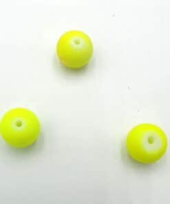 Rubber gecoate glaskralen Geel Neon 10mm
