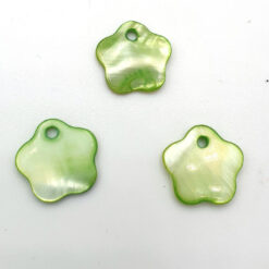 Schelp kralen bloem Lime12mm
