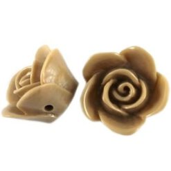 Acryl kraal bloem Beige 16mm