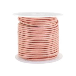 DQ leer rond 2mm Vintage rose metallic