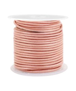 DQ leer rond 2mm Vintage rose metallic