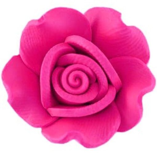 Fimo kraal roos Fuchsia roze 15mm