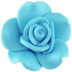 Fimo kraal roos Aqua 15mm