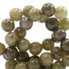 6 mm natuursteen kralen rond Olive green