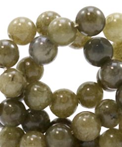 6 mm natuursteen kralen rond Olive green