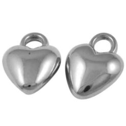 Bedel hart 12x9mm antiek zilver