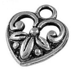 Bedel hart barok 26x12mm antiek zilver