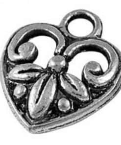 Bedel hart barok 26x12mm antiek zilver