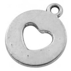 Bedel hart 14x18mm antiek zilver