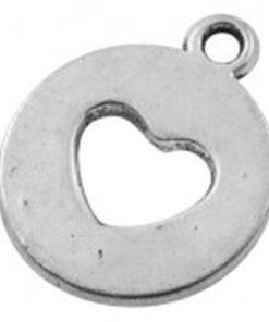 Bedel hart 14x18mm antiek zilver