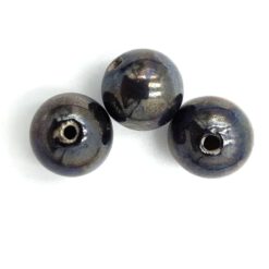 Keramiek kralen Antraciet met olieglans 16mm