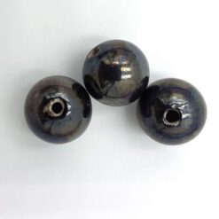 Keramiek kralen Antraciet met olieglans 12mm
